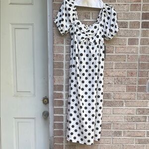 Polka Dot Puff Sleeve Dress